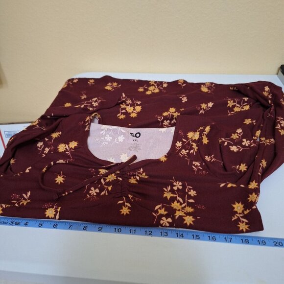 Womens SO Wine Floral Dress XXL Stretchy & Comfy Fairy - Picture 5 of 10